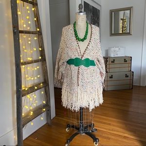 High end boutique Boho style shawl with fringe